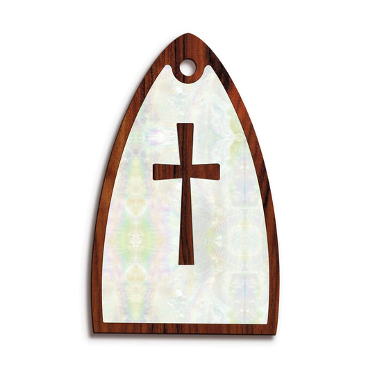 Thalia Truss Rod Cover Custom Truss Rod Cover | Shape T12 - Fits Many PRS Guitars Cross in Pearl / Santos Rosewood