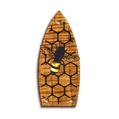 Thalia Truss Rod Cover Custom Truss Rod Cover | Shape T9 - Fits Most Gretsch Guitars Save the Bees / AAA Curly Koa