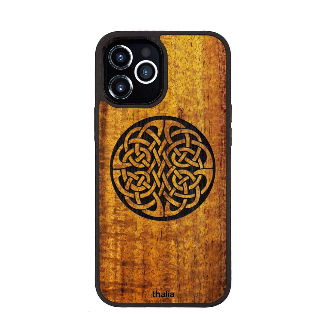 ThaliaCapos.com Phone Case Hawaiian Koa & Celtic Knot Engraving | iPhone Case iPhone 12 Pro Max
